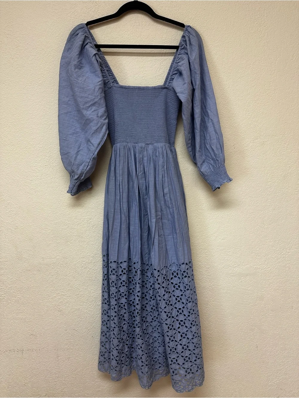 Free people Perfect Storm eyelet Midi Smocked Dress size XS